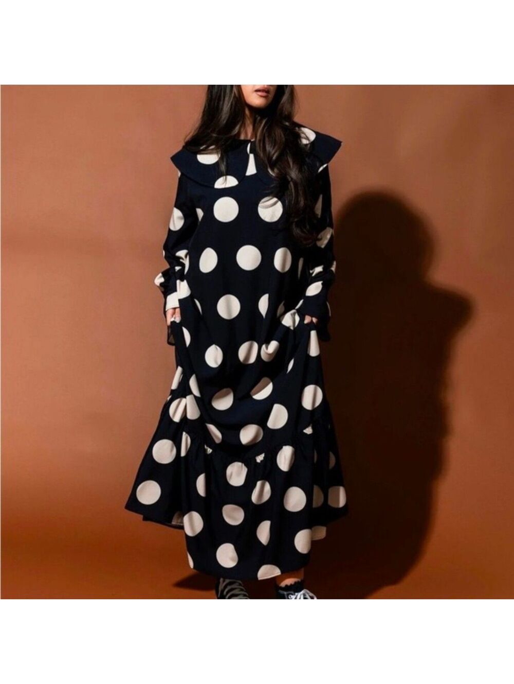 $118|Sz.M 24"PTP|Dressed In LaLa Doing What I Damn Well Please" Polka Dot Dress